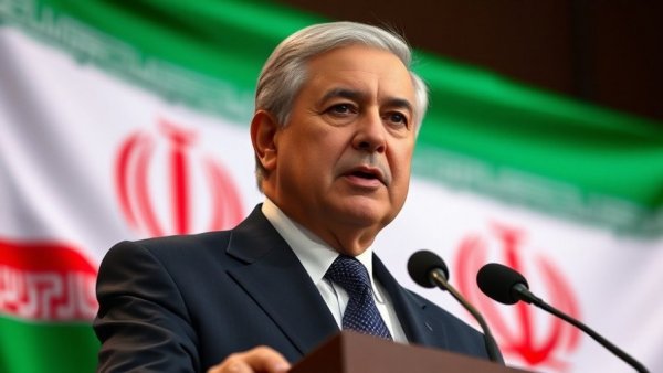 Former President discusses Iran response against flag backdrop