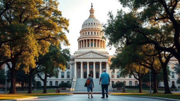 Texas State Capitol in morning light, related to Texas Rangers public corruption.