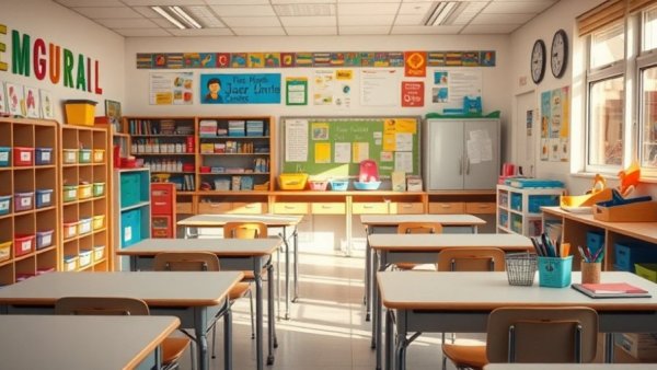 San Antonio classroom interior in afternoon light.