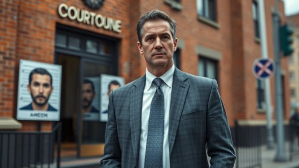 Lawyer and mugshots discussing sweetheart plea deals for migrant murder suspects.