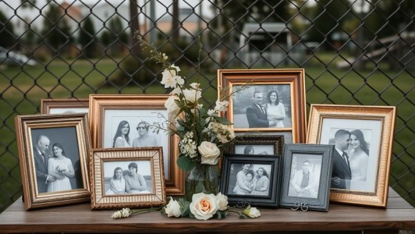 Framed photos with flowers, related to San Antonio news.