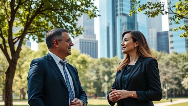 New Yorkers discussing housing and safety in urban park.