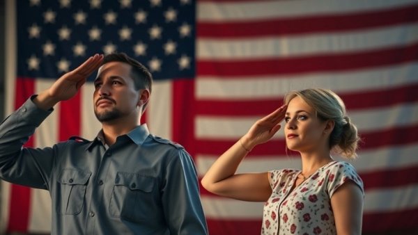 Easter Miracle Rescue of Air Force Pilot: solemn salute before flag backdrop.