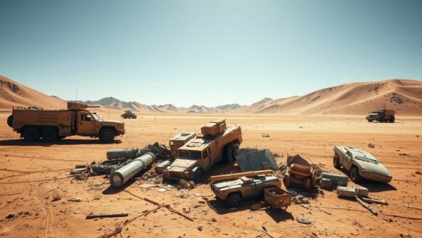 US airman rescue mission scene in desert.