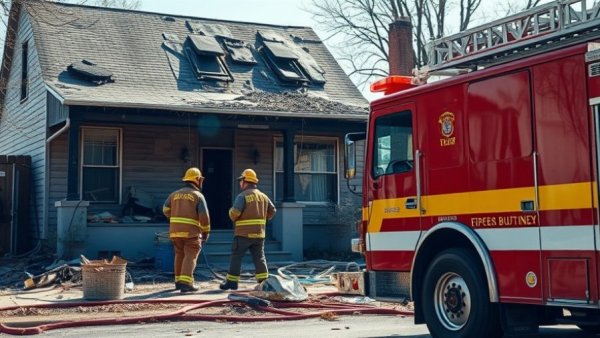 San Antonio news fire investigation scene with firefighters and fire truck