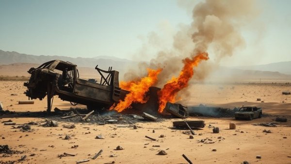 U.S. military survival stories: Scorched wreckage in desert