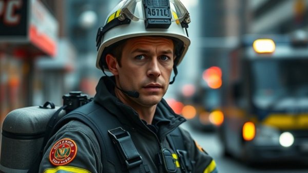 Emergency responder in tactical gear during mental health first response.