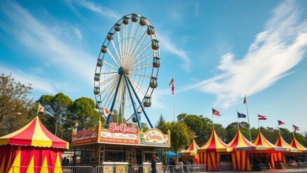 View of amusement ride at the Poteet Strawberry Festival fairground