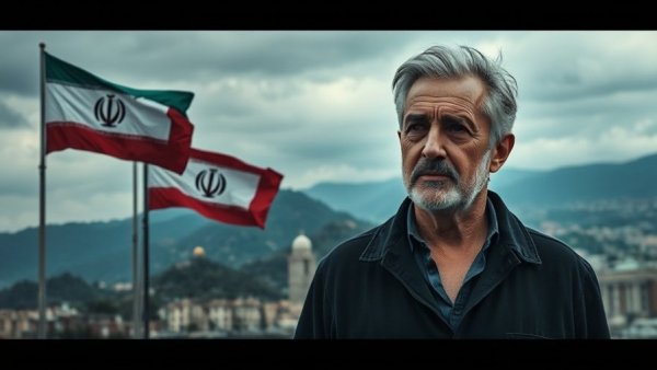 Iranian Ceasefire Discussion: Flags and thoughtful man in split image.