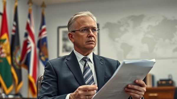 Politician analyzing Iran ceasefire negotiations in office setting with map.