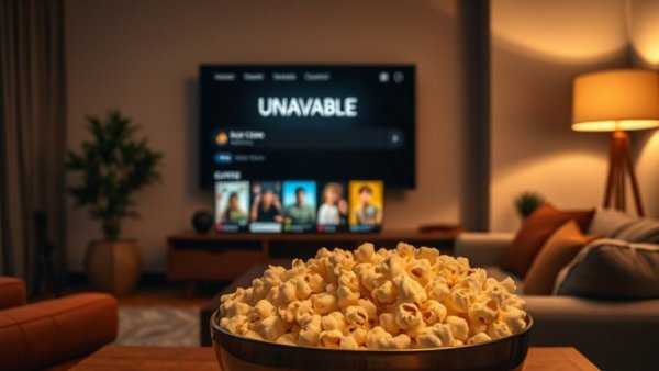 Digital movie ownership issue displayed on TV in cozy living room.