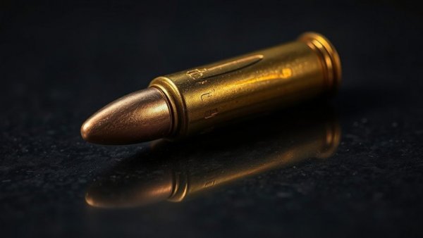 Detailed bullet casing on dark surface, related to FBI's Texas teen case.