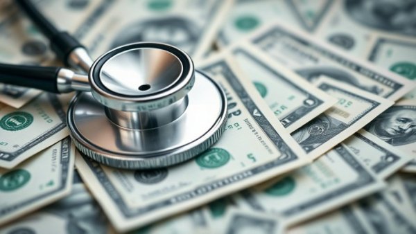 Stethoscope on dollar bills illustrating digital health funding trends.