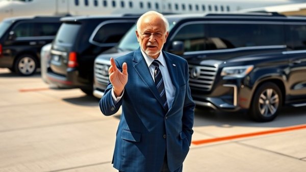 Former leader gesturing confidently in public setting related to Iran.