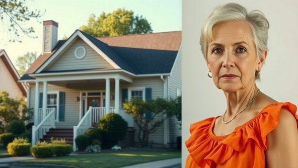 Suburban home and woman portrait linked to Michigan disabled sister-in-law abuse case.