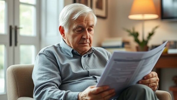 Elderly person reviewing documents related to San Antonio news.