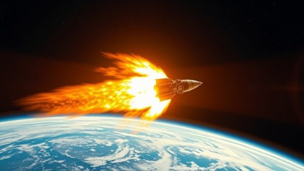 NASA Artemis II re-entry fiery splashdown depiction