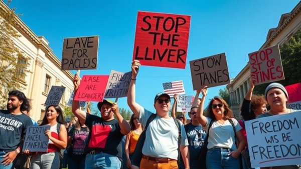 Protest at Texas Tech University for academic freedom.
