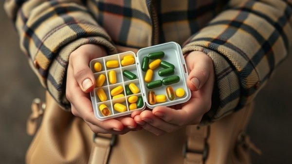 Supplements doctors actually take: hands holding pill organizer.