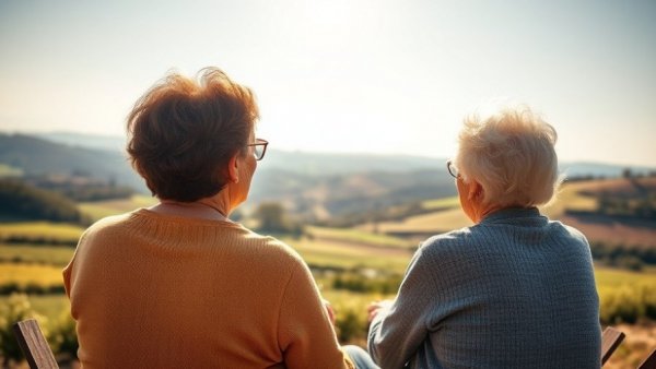 Three women embracing the nonnamaxxing lifestyle, enjoying a scenic rural view.