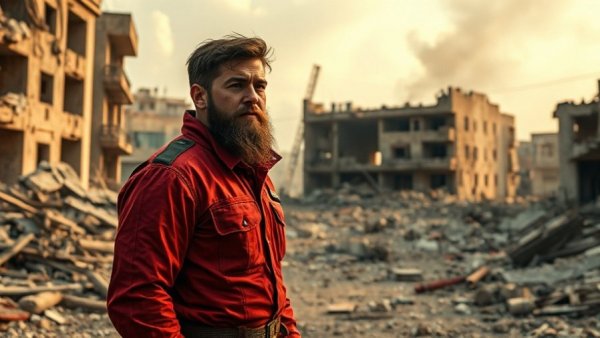 US Iran ceasefire talks: rescue worker among war-torn ruins.