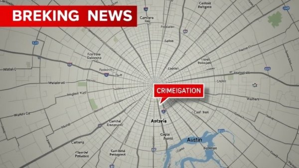 Map highlighting Austin news crime location.