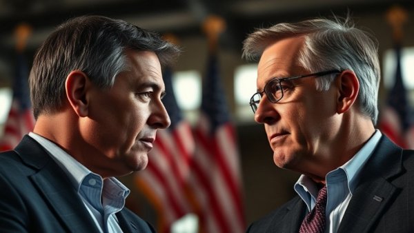 Two men in discussion, representing US foreign policy accountability