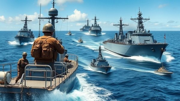 Military operations in the Strait of Hormuz, eliminating risk strategy.