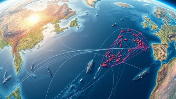 Map illustration of US military strategy in the Strait of Hormuz.