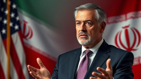 National news broadcast featuring a mature individual discussing global topics.