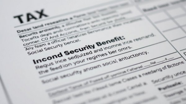 Close-up of a tax form focusing on social security benefits and income adjustments for free tax help San Antonio.