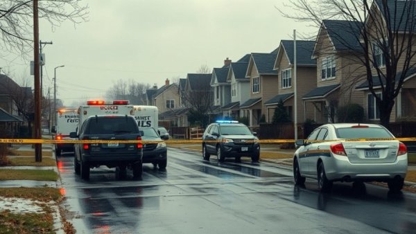 Police presence at suburban Houston crime scene.