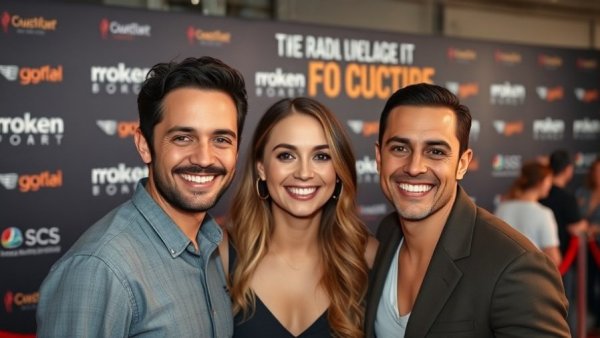 Smiling attendees at event discussing Scrubs season finale details.