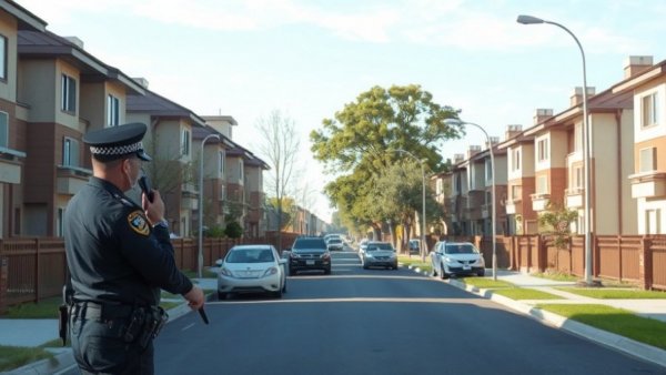 Police presence in Austin residential area after shooting.