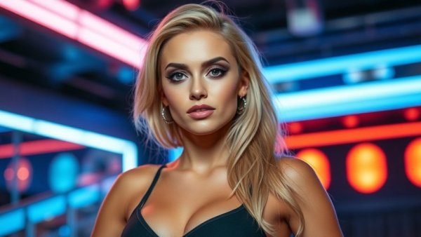 Blonde woman and spider bite injury contrasting environments.