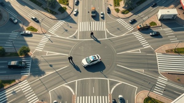 Police activity at a city intersection, Houston news aerial view.