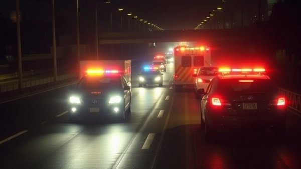 San Antonio traffic safety at night with emergency vehicles