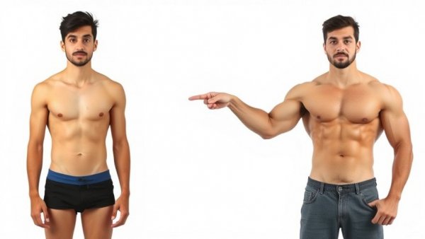 Comparison image highlighting muscle building mistakes