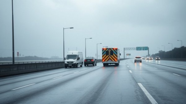 US 90 crash near Hondo involving emergency vehicles in rainy conditions.