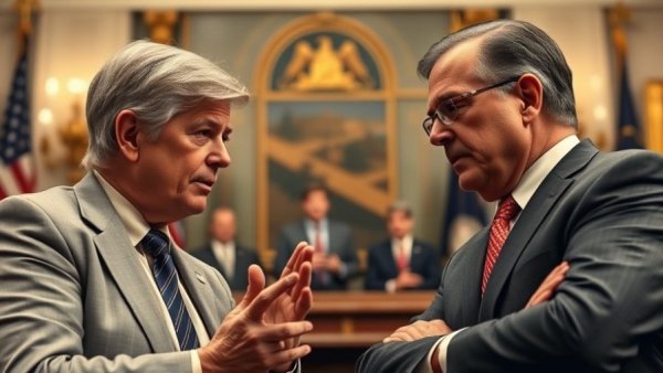 Political figures in a serious discussion about Iran ceasefire crisis.