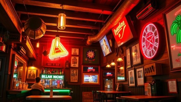 Vibrant and cozy bar interior in San Antonio, showcasing cultural events.