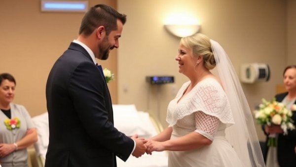 Couple exchanges wedding vows at hospital where husband received new heart