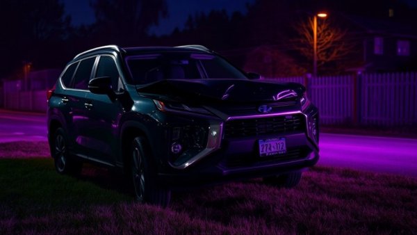 Houston news shooting scene: damaged SUV at night.