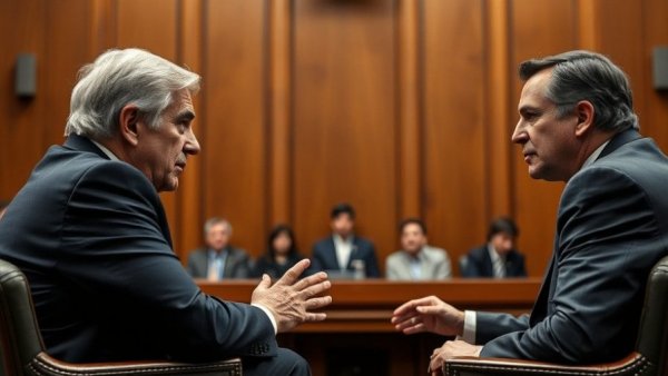 Debate scene in congressional hearing, illustrating political dialogue.