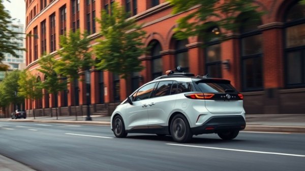 Waymo vehicle in urban environment, highlighting operations pause.