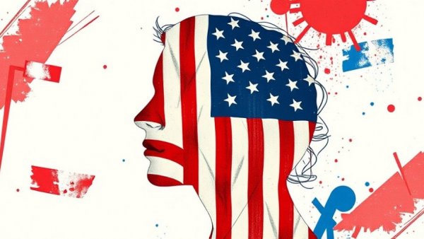 Patriotic illustration of face with American flag overlay, Trump Iran deal pressures context.