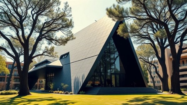 Futuristic Houston Darth Vader house surrounded by trees
