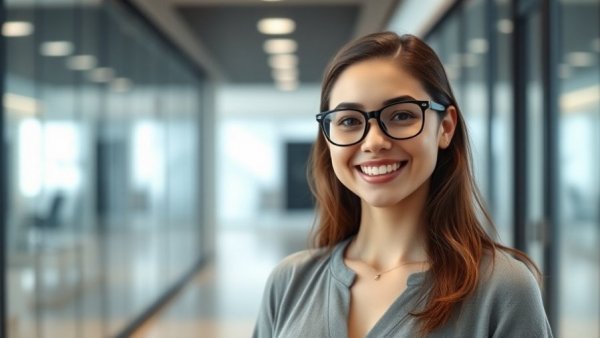Professional woman in office hallway for No Surprises Act lawsuit.