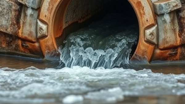 Robust water flow from concrete pipe, Edwards Aquifer drought recovery.