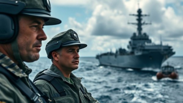 Iran Seizes Ships: naval presence in clear blue sea.